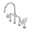 Kingston Brass KS2331RX Industrial Style Bridge Kitchen Faucet with Brass Sprayer, Polished Chrome KS2331RX - alternate 1